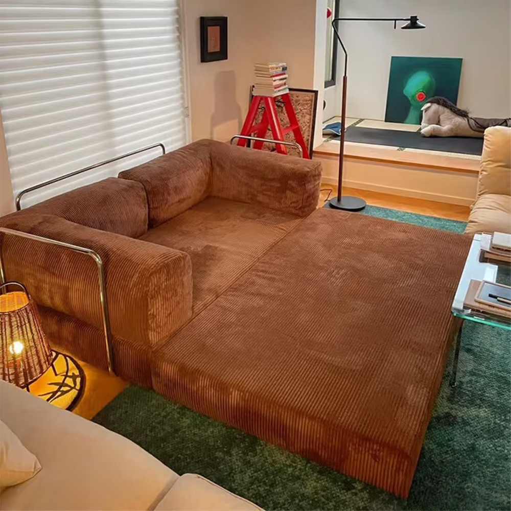 Small bedroom internet famous high-density rebound sponge compression sofa, modern living room straight row sofa, three seater gray - 画像 (6)