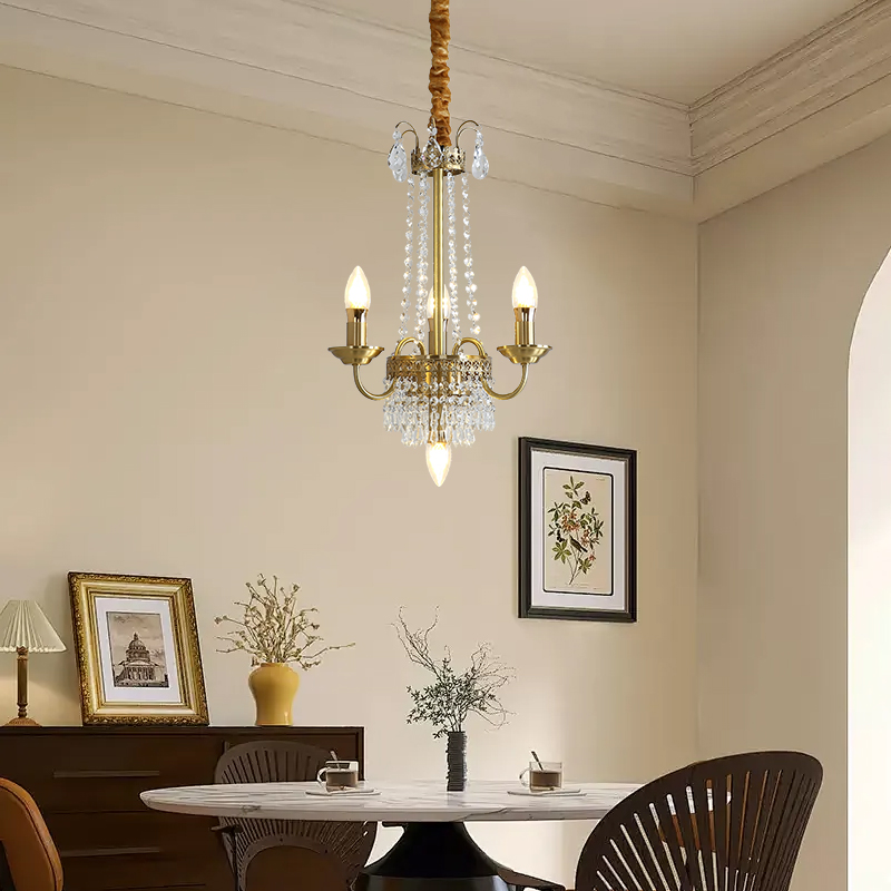Light luxury high-end crystal chandelier, French retro style dining room bedroom lamp, bar counter chandelier, 2025 new lighting fixtures-8012 - الصورة 4