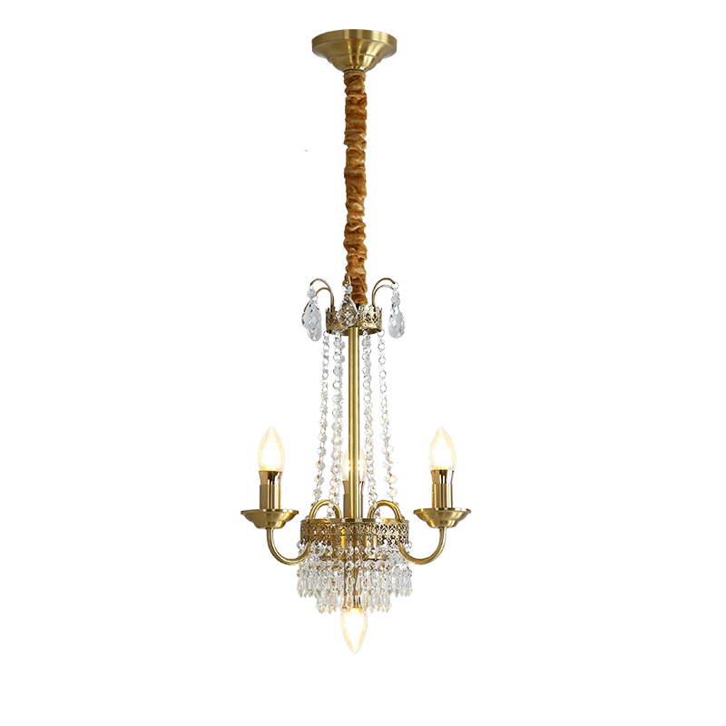 Light luxury high-end crystal chandelier, French retro style dining room bedroom lamp, bar counter chandelier, 2025 new lighting fixtures-8012 - الصورة 8