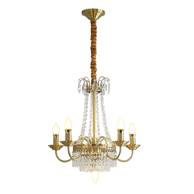 Light luxury high-end crystal chandelier, French retro style dining room bedroom lamp, bar counter chandelier, 2025 new lighting fixtures-8012 - الصورة 9