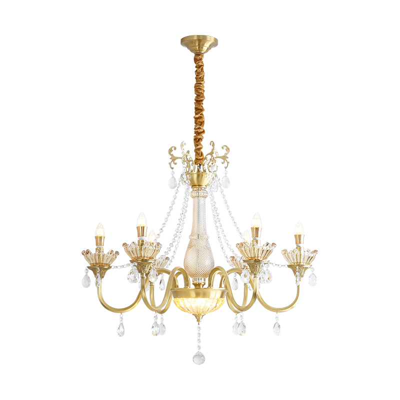 Crystal restaurant pendant lamp, modern and simple French style light luxury grand dining room bar table lamp, household dining table lamp, 2025 new model-8107 - 画像 (8)