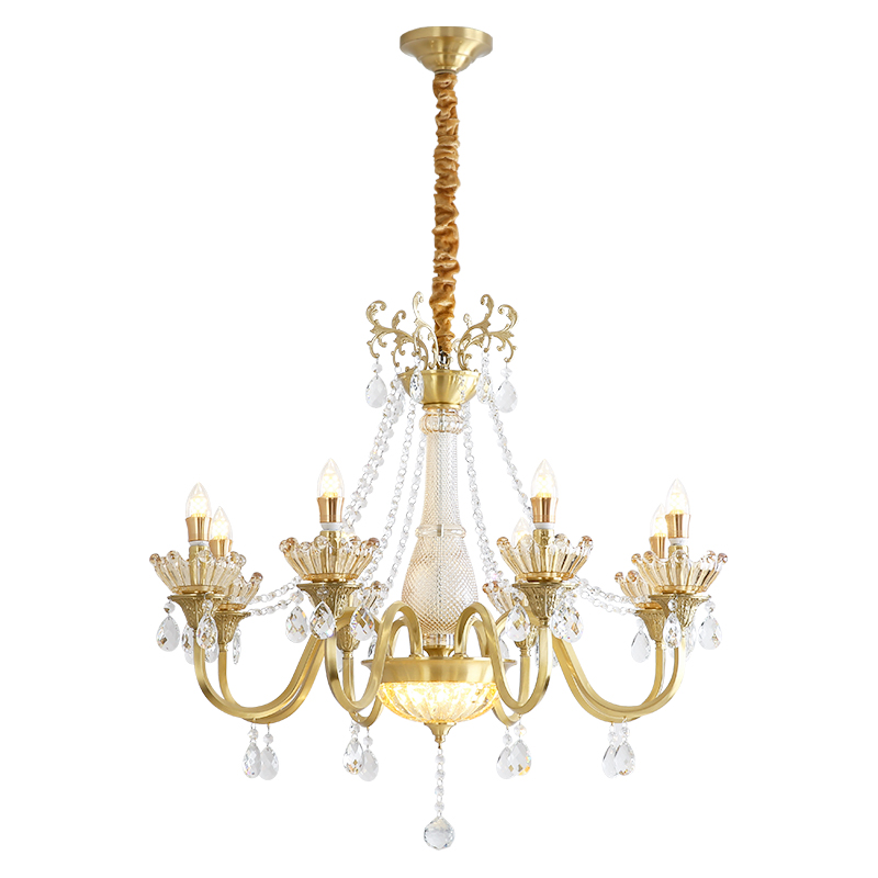 Crystal restaurant pendant lamp, modern and simple French style light luxury grand dining room bar table lamp, household dining table lamp, 2025 new model-8107 - 画像 (9)