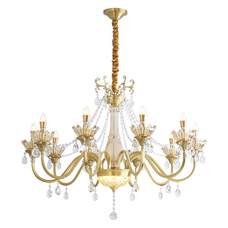 Crystal restaurant pendant lamp, modern and simple French style light luxury grand dining room bar table lamp, household dining table lamp, 2025 new model-8107 - 画像 (10)