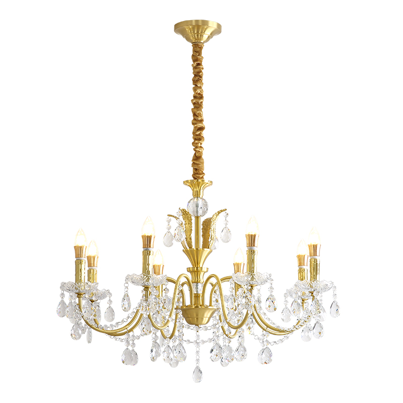 Crystal restaurant pendant lamp, modern and simple French style light luxury grand dining room bar table lamp, household dining table lamp, 2025 new model-8108 - 画像 (9)