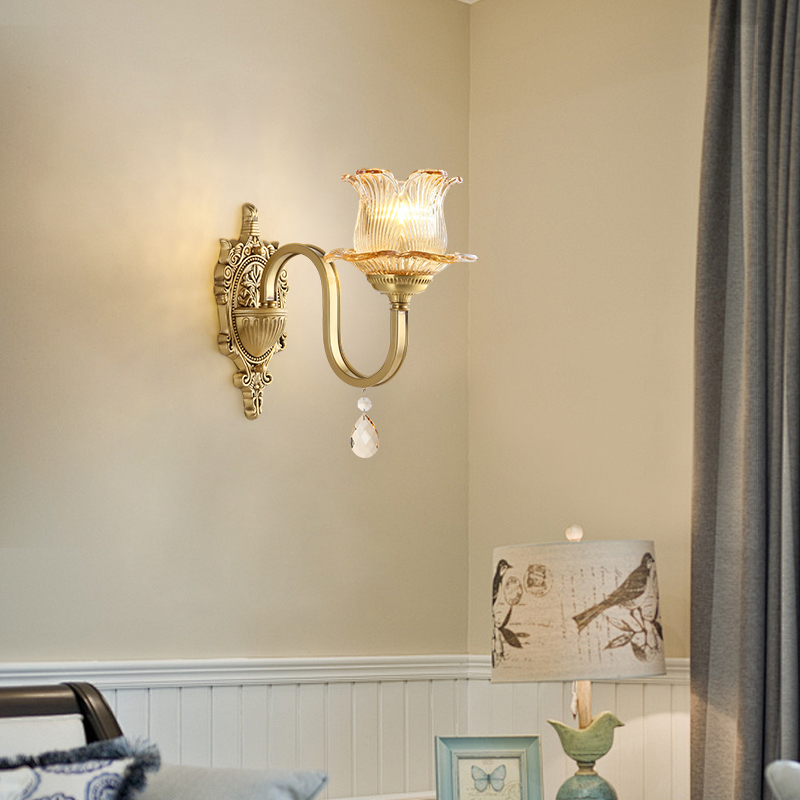 European style all copper pendant light, living room light, main light, American style light luxury duplex building, dining room light, bedroom light, study light-8130 - Imagen 7
