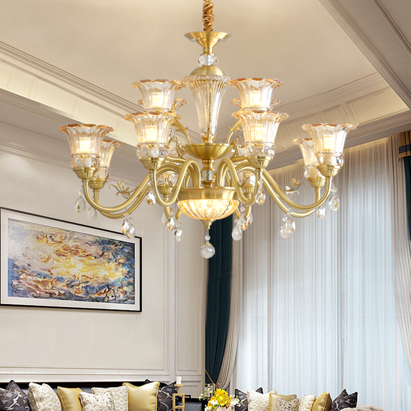 European crystal lights, duplex villas, empty hotel lobbies, luxurious chandeliers, living rooms, bedrooms, dining rooms, crystal lights-8133 - Imagen 4