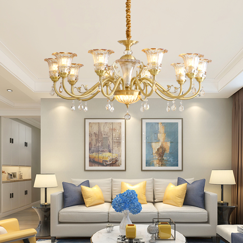 European crystal lights, duplex villas, empty hotel lobbies, luxurious chandeliers, living rooms, bedrooms, dining rooms, crystal lights-8133 - Imagen 5
