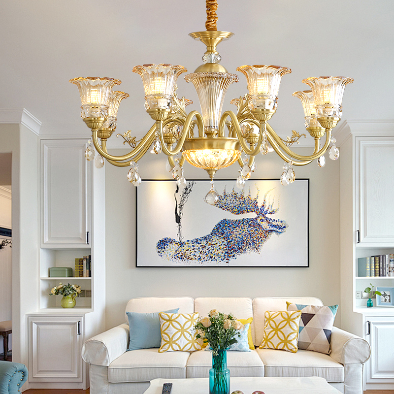 European crystal lights, duplex villas, empty hotel lobbies, luxurious chandeliers, living rooms, bedrooms, dining rooms, crystal lights-8133 - Imagen 6