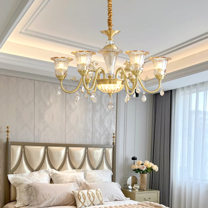 European crystal lights, duplex villas, empty hotel lobbies, luxurious chandeliers, living rooms, bedrooms, dining rooms, crystal lights-8133 - Imagen 7