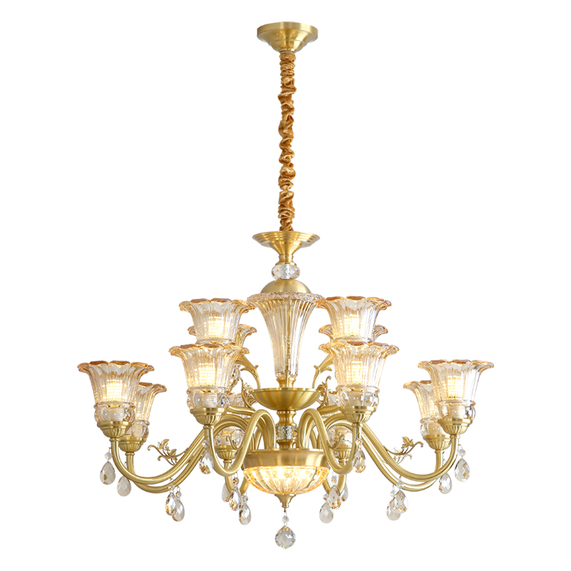 European crystal lights, duplex villas, empty hotel lobbies, luxurious chandeliers, living rooms, bedrooms, dining rooms, crystal lights-8133 - Imagen 14