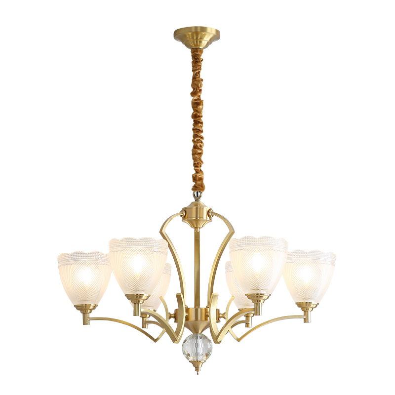 French retro cream style pendant light with flowers, internet famous atmosphere, glass living room, grand dining room light, study bedroom lighting-8135 - 画像 (11)