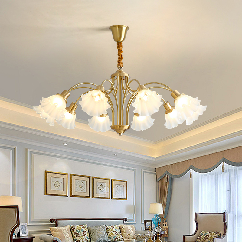 French living room pendant light, personalized and creative, vintage cream warm flower light, bedroom full spectrum projection eye protection lamp-8136 - 이미지 3