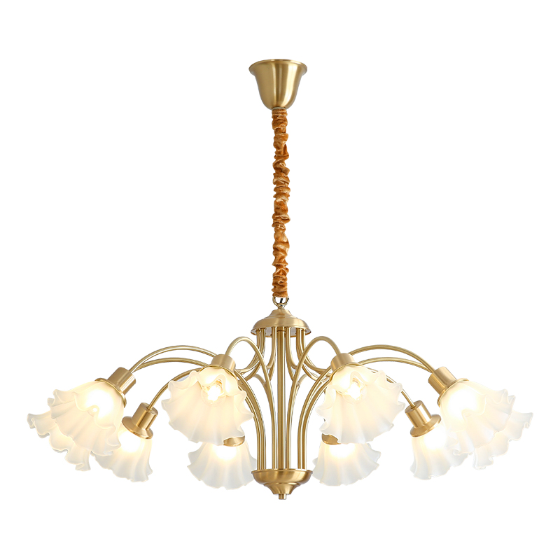 French living room pendant light, personalized and creative, vintage cream warm flower light, bedroom full spectrum projection eye protection lamp-8136 - 이미지 8