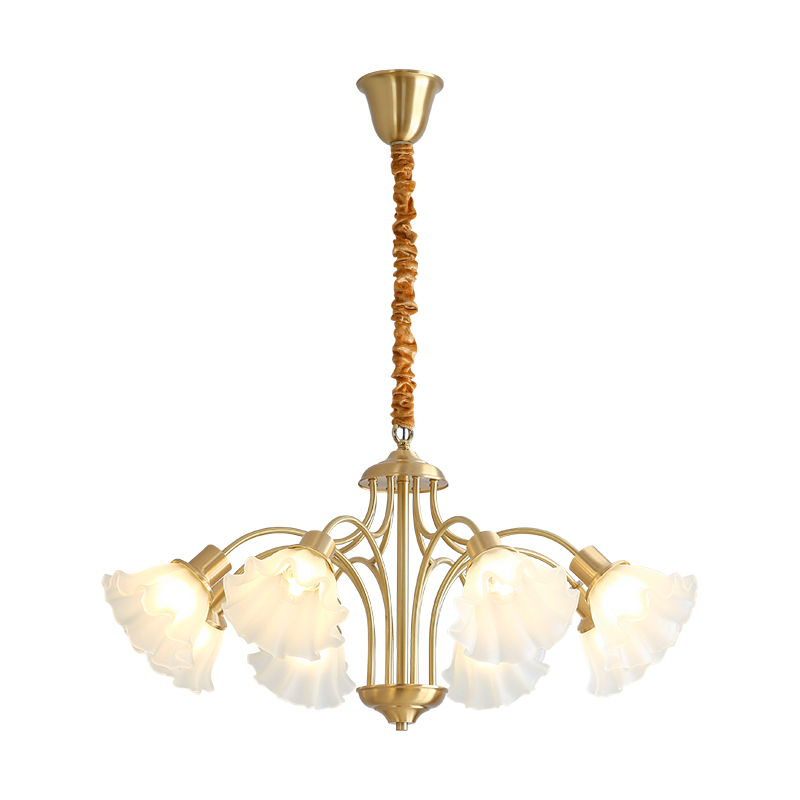 French living room pendant light, personalized and creative, vintage cream warm flower light, bedroom full spectrum projection eye protection lamp-8136 - 이미지 9