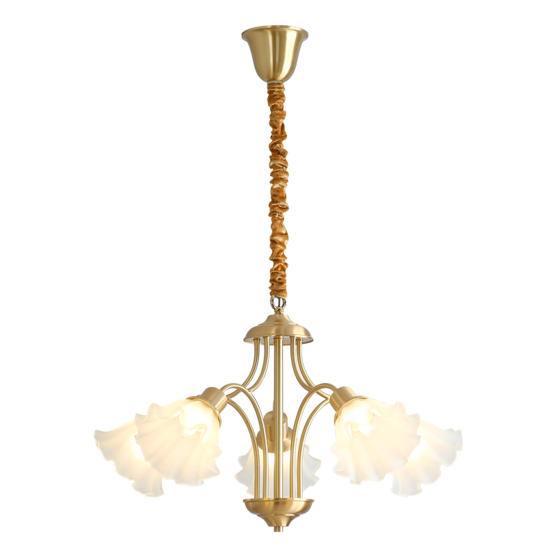 French living room pendant light, personalized and creative, vintage cream warm flower light, bedroom full spectrum projection eye protection lamp-8136 - 이미지 11