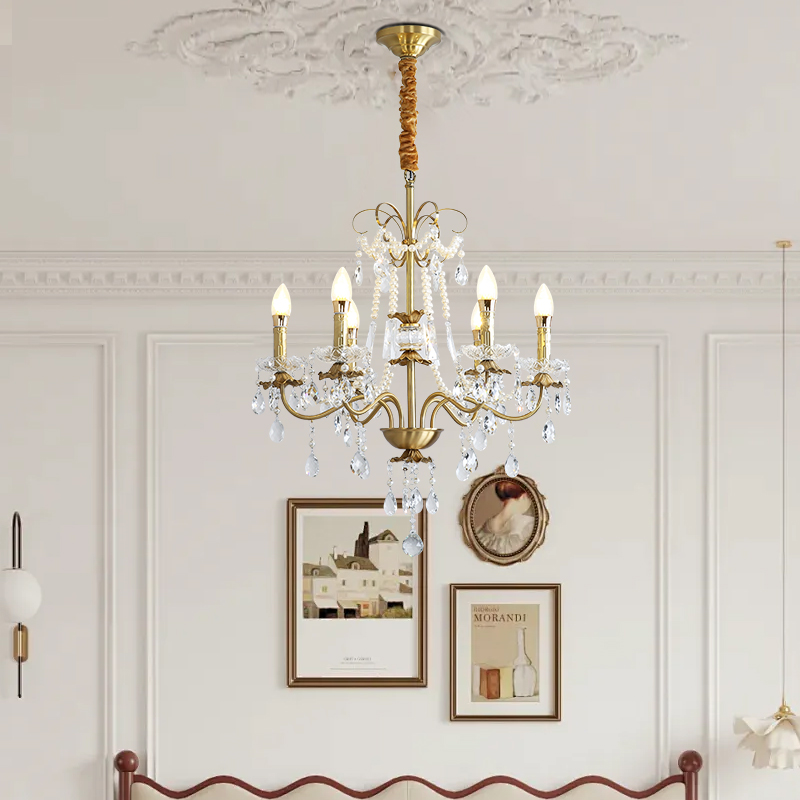 Advanced crystal pendant light, luxurious and atmospheric creative villa bedroom living room main light, French design new restaurant lighting fixtures-8812 - 图片 7