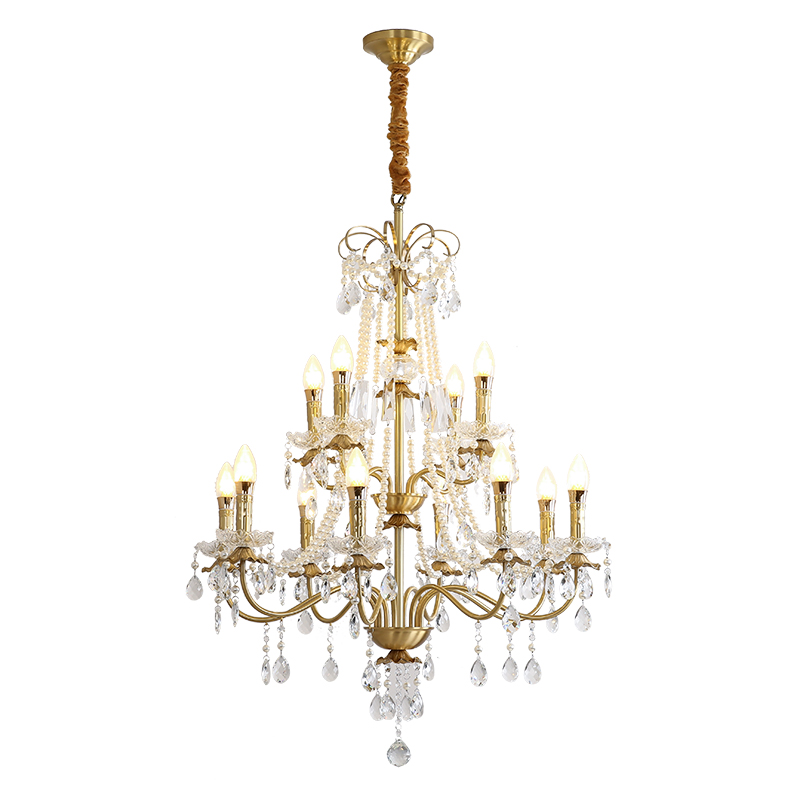 Advanced crystal pendant light, luxurious and atmospheric creative villa bedroom living room main light, French design new restaurant lighting fixtures-8812 - 图片 9