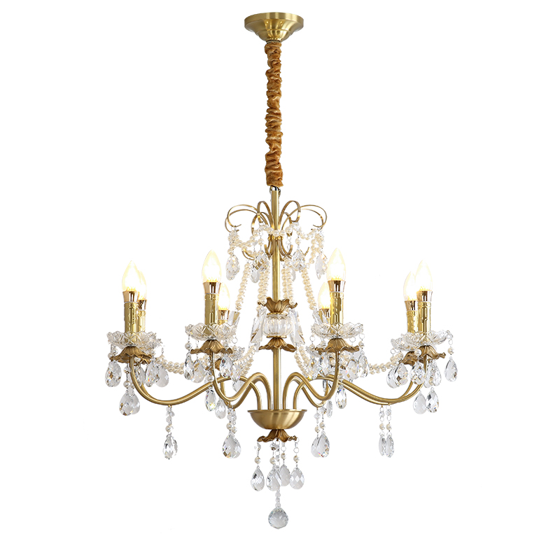 Advanced crystal pendant light, luxurious and atmospheric creative villa bedroom living room main light, French design new restaurant lighting fixtures-8812 - 图片 10