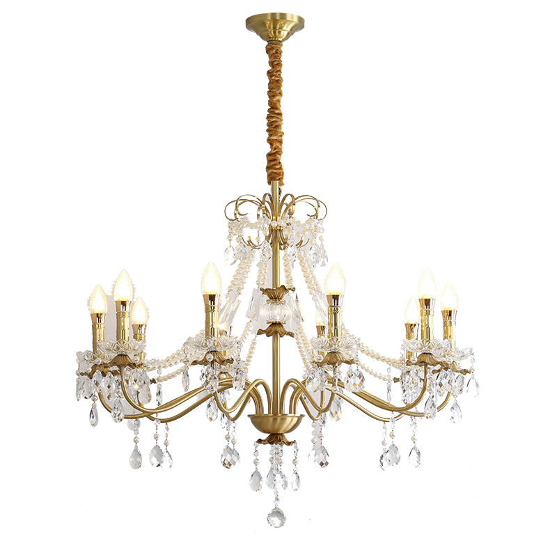 Advanced crystal pendant light, luxurious and atmospheric creative villa bedroom living room main light, French design new restaurant lighting fixtures-8812 - 图片 11