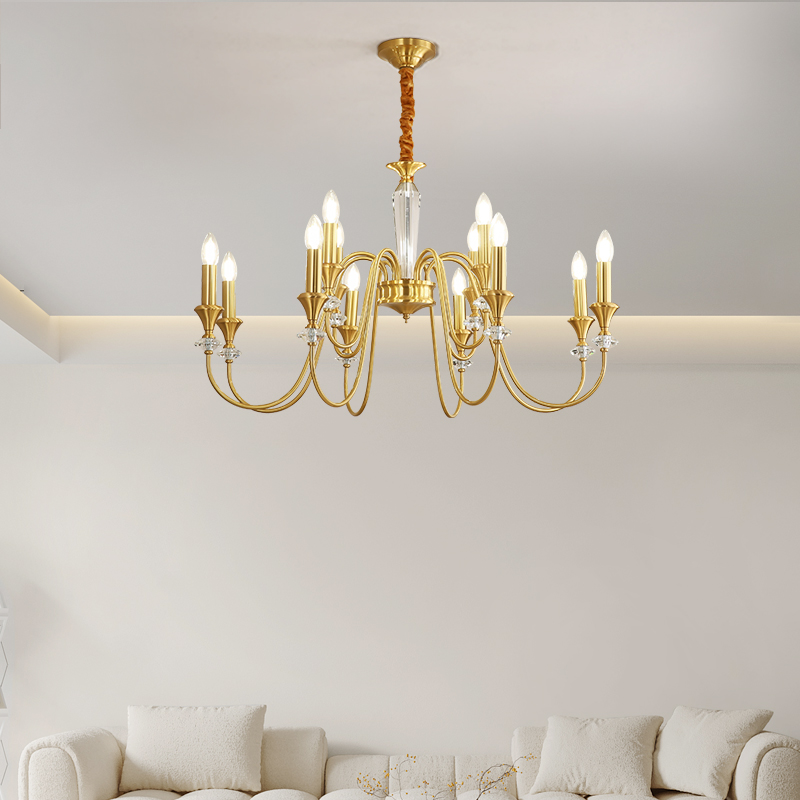 Digya French Retro Black Crystal Candle Pendant European Vintage Living Room Bedroom Atmospheric Luxury Lighting-8845 - 이미지 8