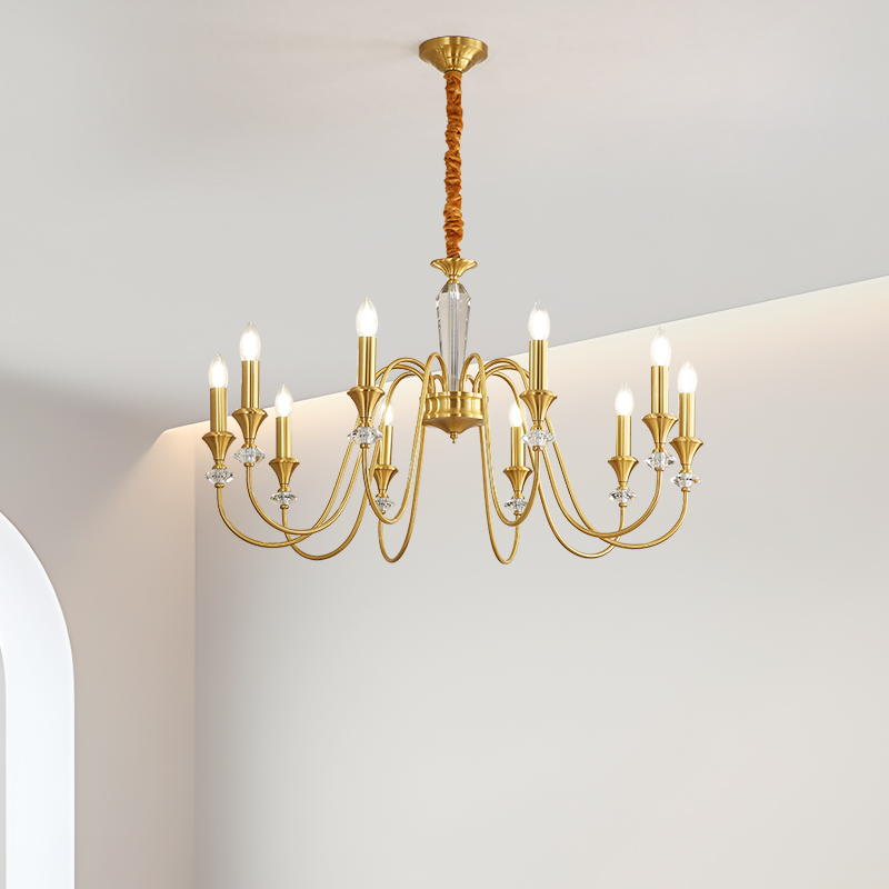 Digya French Retro Black Crystal Candle Pendant European Vintage Living Room Bedroom Atmospheric Luxury Lighting-8845 - 이미지 9