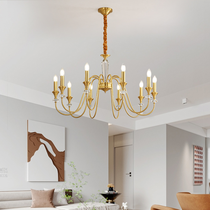 Digya French Retro Black Crystal Candle Pendant European Vintage Living Room Bedroom Atmospheric Luxury Lighting-8845 - 이미지 10