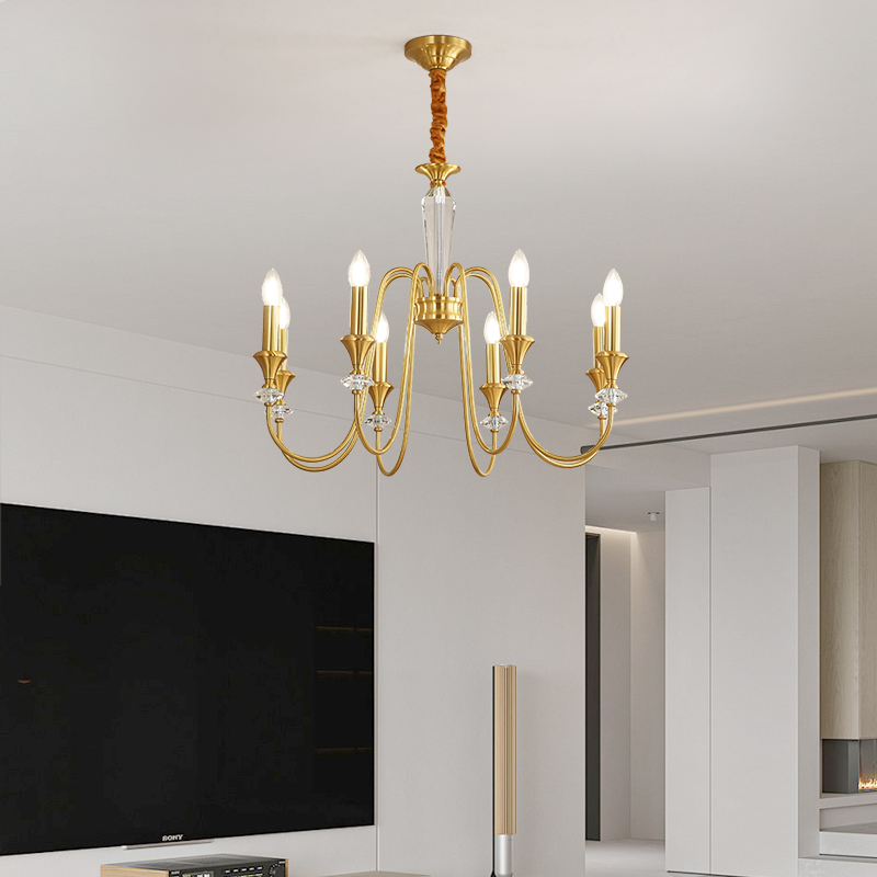 Digya French Retro Black Crystal Candle Pendant European Vintage Living Room Bedroom Atmospheric Luxury Lighting-8845 - 이미지 11