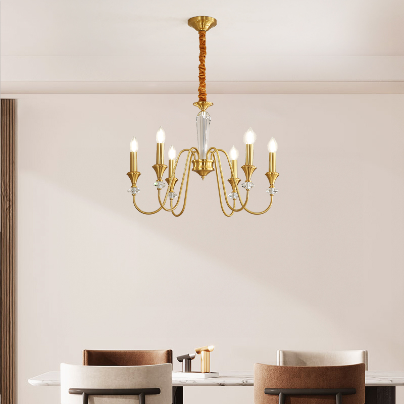 Digya French Retro Black Crystal Candle Pendant European Vintage Living Room Bedroom Atmospheric Luxury Lighting-8845 - 이미지 12