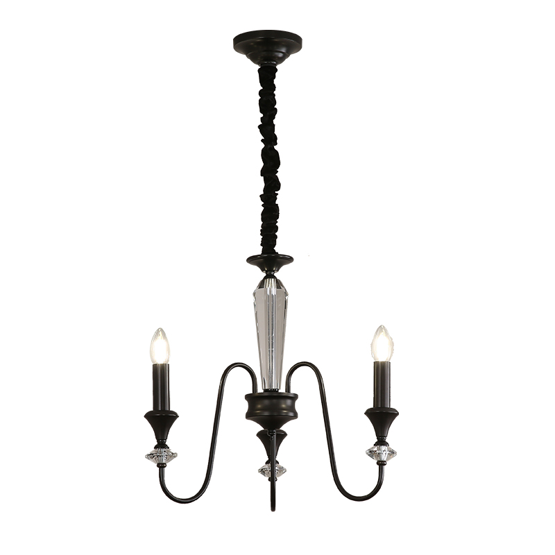 Digya French Retro Black Crystal Candle Pendant European Vintage Living Room Bedroom Atmospheric Luxury Lighting-8845 - 이미지 15
