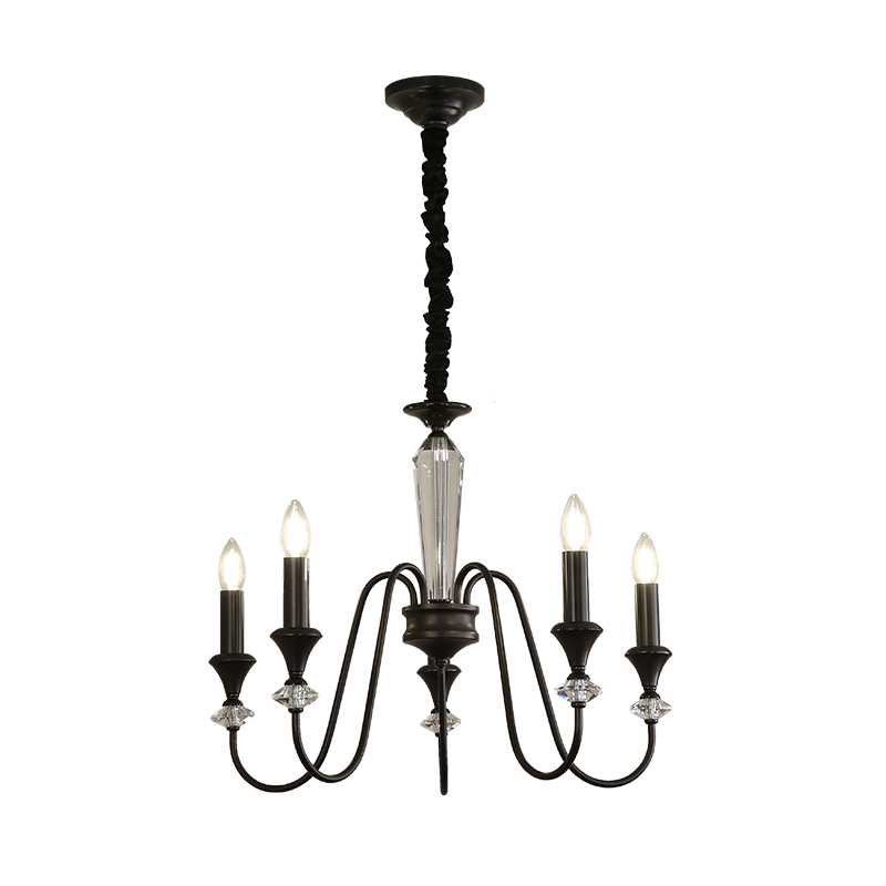 Digya French Retro Black Crystal Candle Pendant European Vintage Living Room Bedroom Atmospheric Luxury Lighting-8845 - 이미지 16
