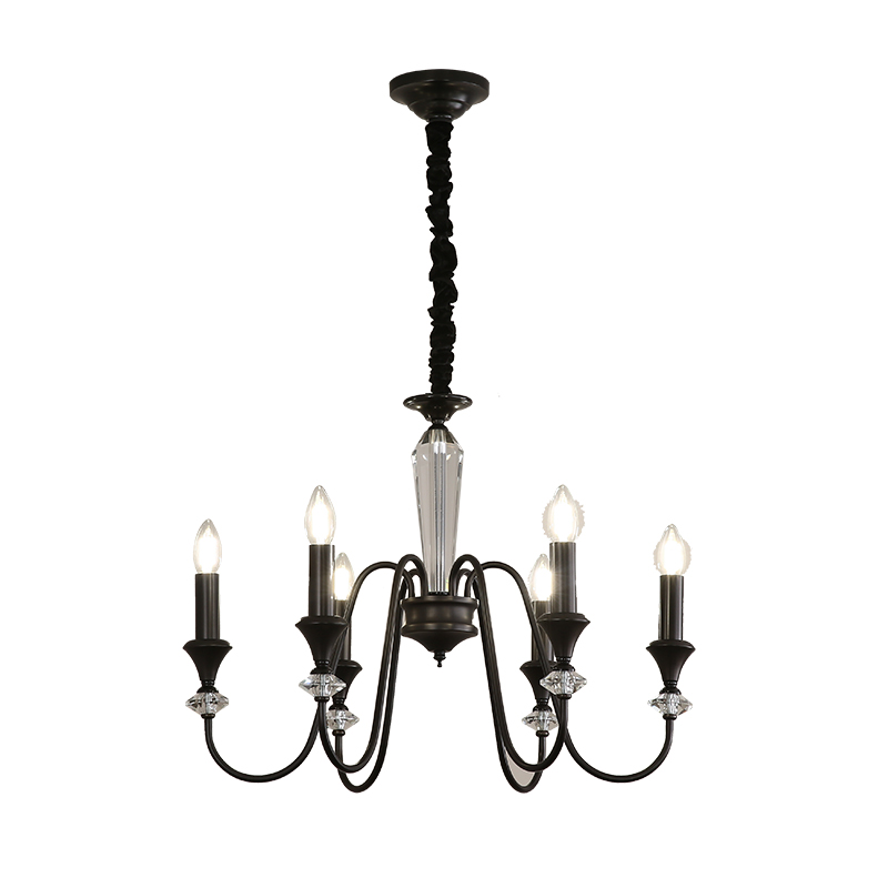 Digya French Retro Black Crystal Candle Pendant European Vintage Living Room Bedroom Atmospheric Luxury Lighting-8845 - 이미지 17