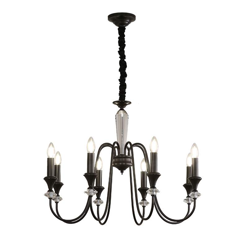 Digya French Retro Black Crystal Candle Pendant European Vintage Living Room Bedroom Atmospheric Luxury Lighting-8845 - 이미지 18