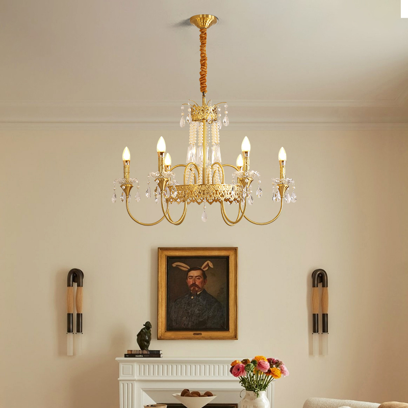 Duplex crystal chandelier villa hotel engineering hall lamp atmospheric European living room chandelier staircase chandelier-9933 - Imagen 4