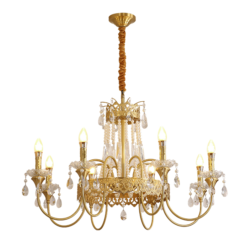 Duplex crystal chandelier villa hotel engineering hall lamp atmospheric European living room chandelier staircase chandelier-9933 - Imagen 10