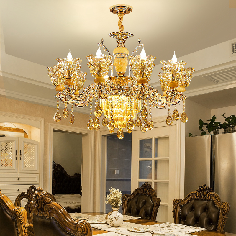 European style duplex building with crystal chandelier, suspended ceiling, third floor, fourth floor villa, living room, hotel staircase, long chandelier-33165 — изображение 4