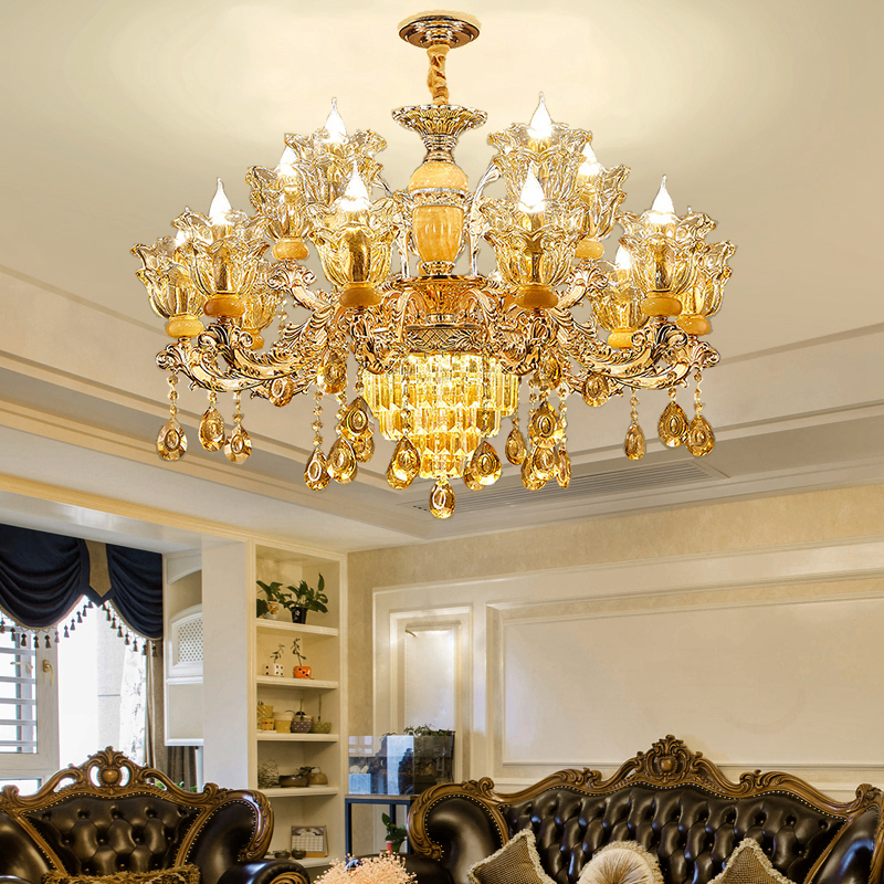 European style duplex building with crystal chandelier, suspended ceiling, third floor, fourth floor villa, living room, hotel staircase, long chandelier-33165 — изображение 5