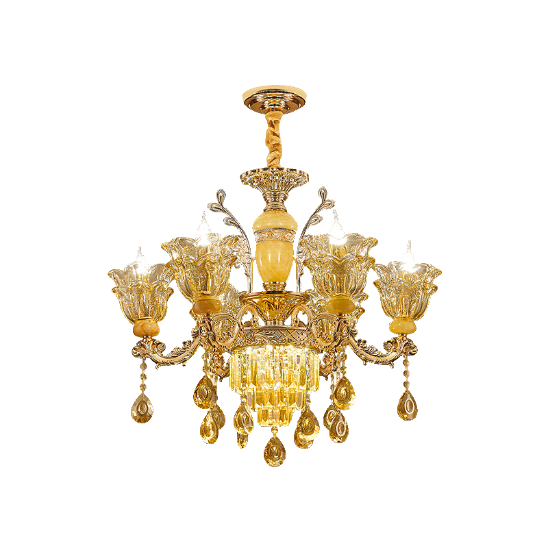 European style duplex building with crystal chandelier, suspended ceiling, third floor, fourth floor villa, living room, hotel staircase, long chandelier-33165 — изображение 17