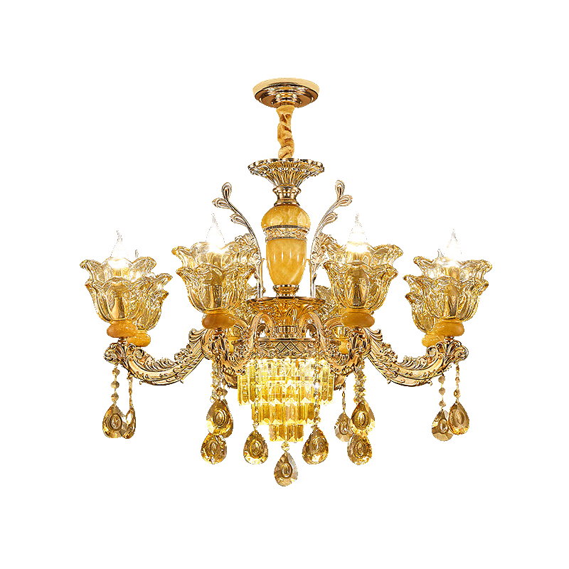European style duplex building with crystal chandelier, suspended ceiling, third floor, fourth floor villa, living room, hotel staircase, long chandelier-33165 — изображение 18