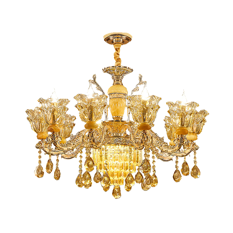 European style duplex building with crystal chandelier, suspended ceiling, third floor, fourth floor villa, living room, hotel staircase, long chandelier-33165 — изображение 19
