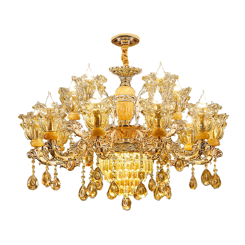European style duplex building with crystal chandelier, suspended ceiling, third floor, fourth floor villa, living room, hotel staircase, long chandelier-33165 — изображение 20