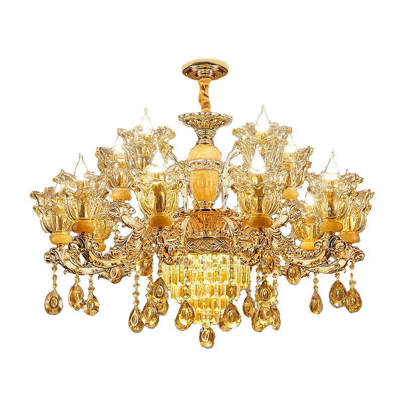 European style duplex building with crystal chandelier, suspended ceiling, third floor, fourth floor villa, living room, hotel staircase, long chandelier-33165 — изображение 21