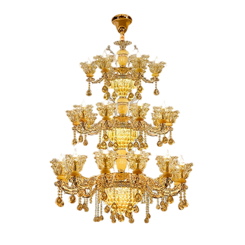 European style duplex building with crystal chandelier, suspended ceiling, third floor, fourth floor villa, living room, hotel staircase, long chandelier-33165 — изображение 22