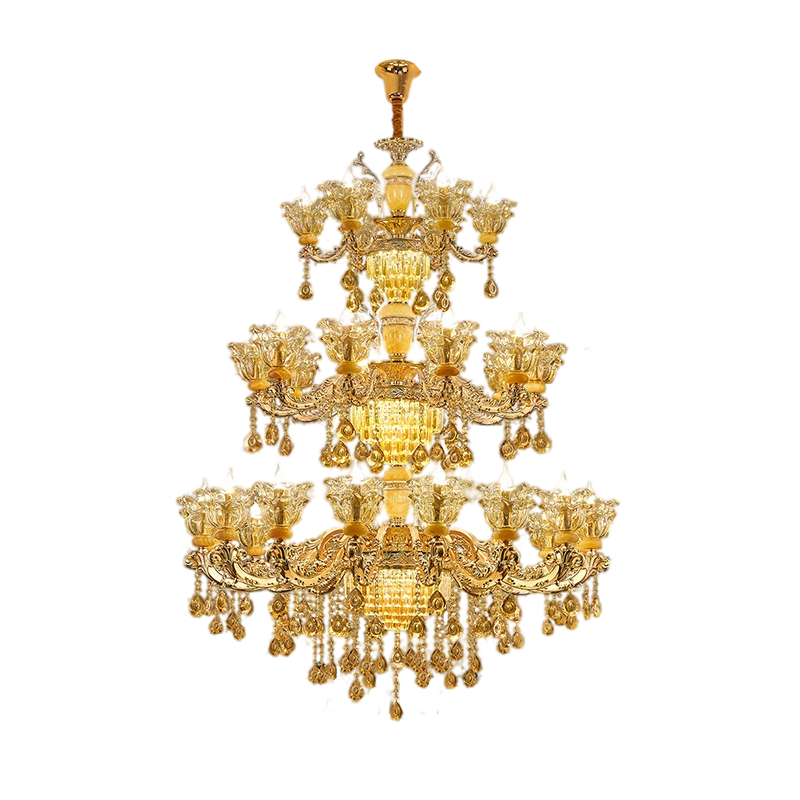 European style duplex building with crystal chandelier, suspended ceiling, third floor, fourth floor villa, living room, hotel staircase, long chandelier-33165 — изображение 24