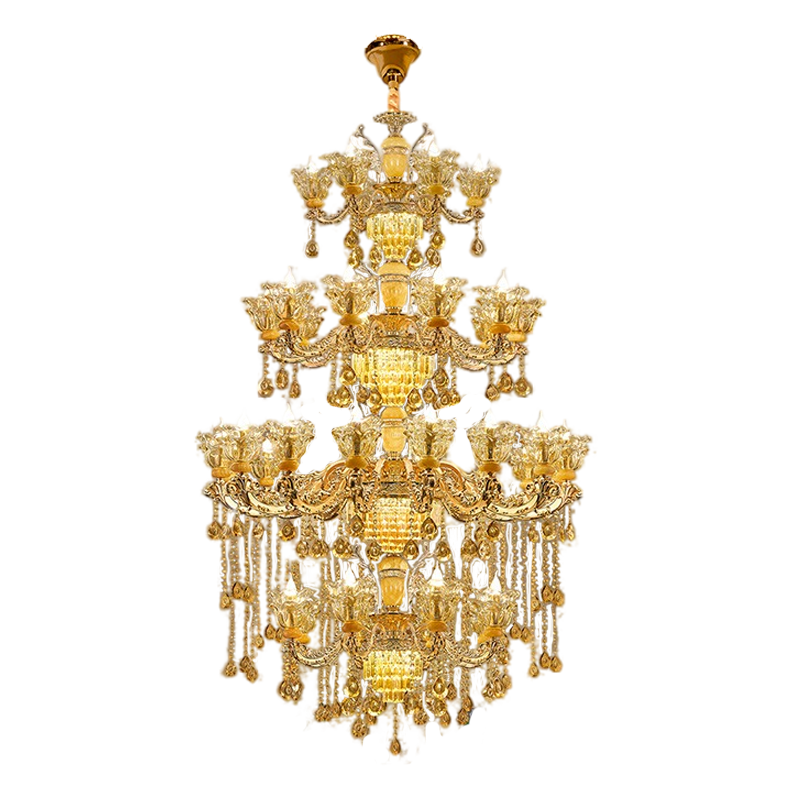 European style duplex building with crystal chandelier, suspended ceiling, third floor, fourth floor villa, living room, hotel staircase, long chandelier-33165 — изображение 25