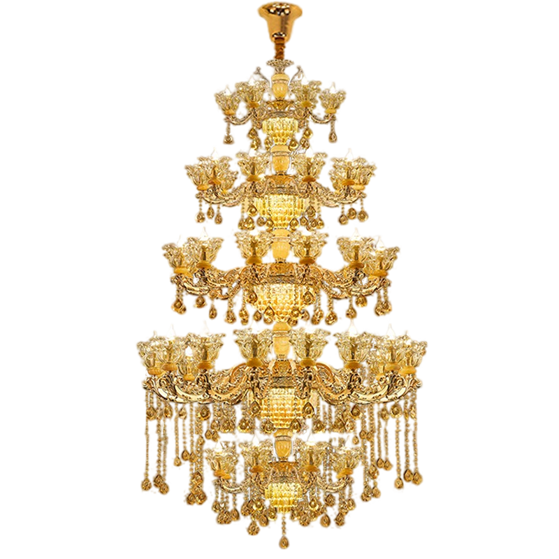 European style duplex building with crystal chandelier, suspended ceiling, third floor, fourth floor villa, living room, hotel staircase, long chandelier-33165 — изображение 27