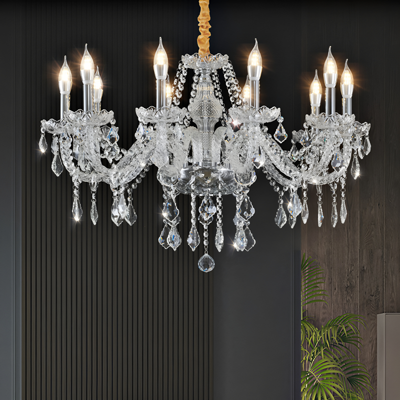 K9 Crystal Chandelier European Crystal Candle Lamp Suitable for Home Living Room, Bedroom, Dining Room, High end Hotel Exhibition Hall, Wedding Celebration-33199 - Imagen 4