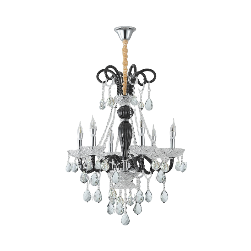 Black candle light, retro French living room pendant light, crystal room main light, European high-end headlight, atmospheric restaurant light-33200 — изображение 5