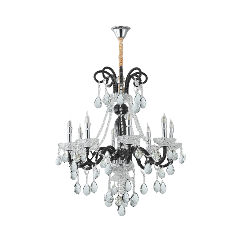 Black candle light, retro French living room pendant light, crystal room main light, European high-end headlight, atmospheric restaurant light-33200 — изображение 6