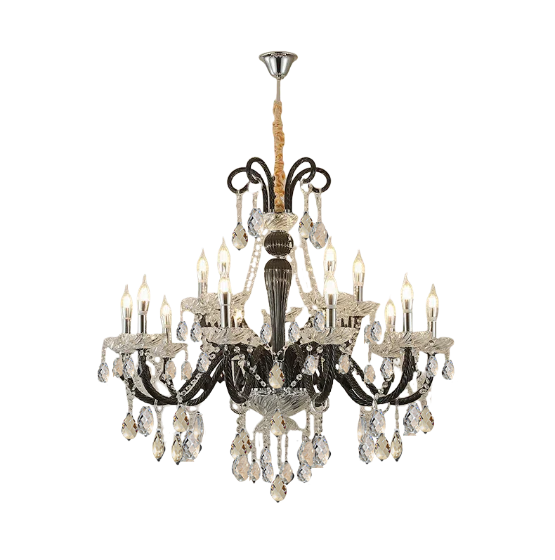 Black candle light, retro French living room pendant light, crystal room main light, European high-end headlight, atmospheric restaurant light-33200 — изображение 7