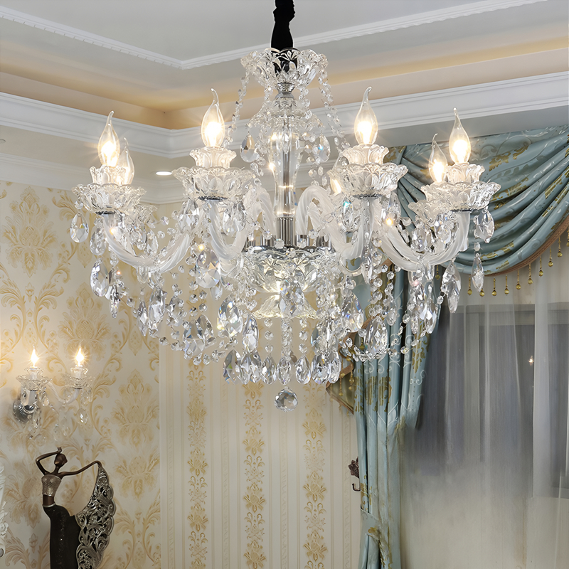 Living room pendant light, European restaurant light, bedroom light, atmospheric duplex building crystal pendant light, hotel lobby pendant light, staircase light-68429 - 画像 (6)